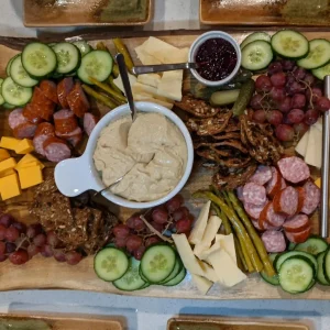 Live edge charcuterie board in action
