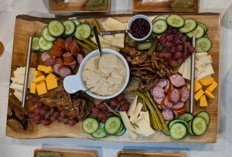 Live edge charcuterie board in action