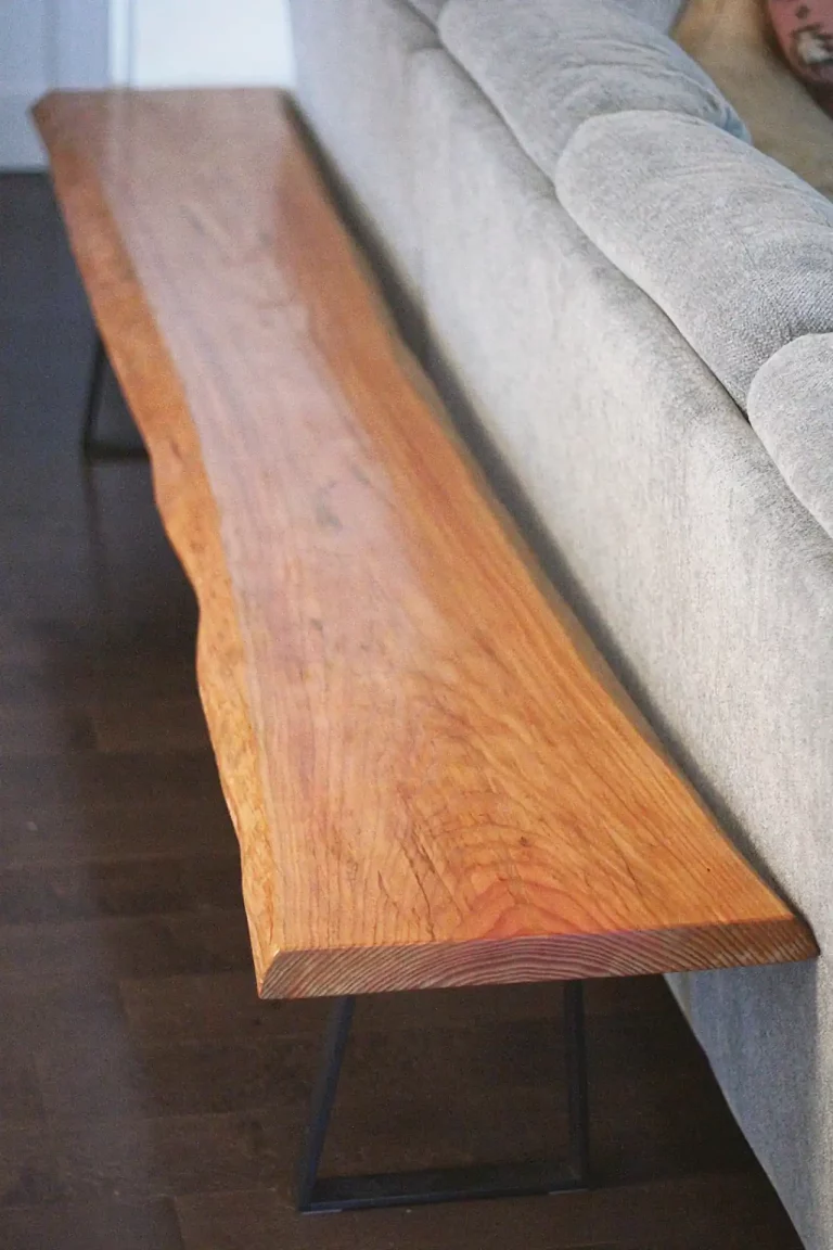 Custom live edge bench