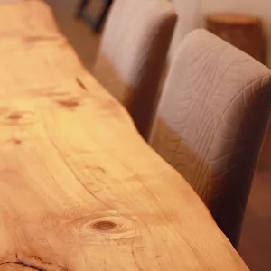 HWTC nanaimo custom live edge dining table edge shot