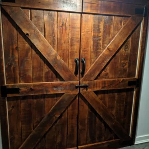 HWTC nanaimo rough cut custom barn door